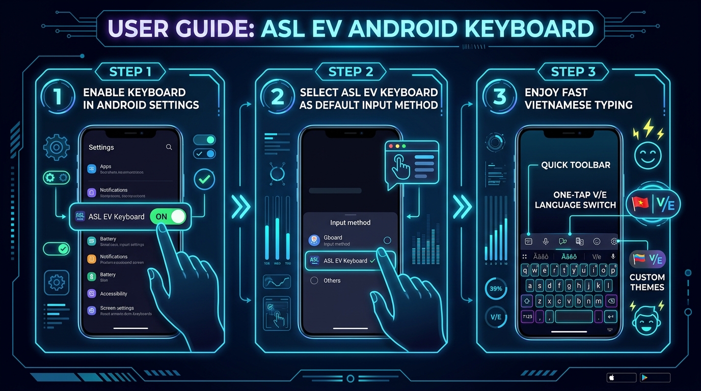 Hướng dẫn sử dụng ASL EV Android